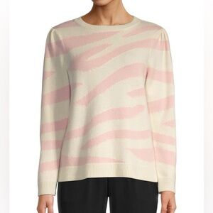 MILLY Zebra Intarsia Sweater, EUC, size Large
